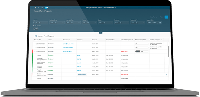 SAP SuccessFactors Employee Central Payroll & core HR - visa and permits management